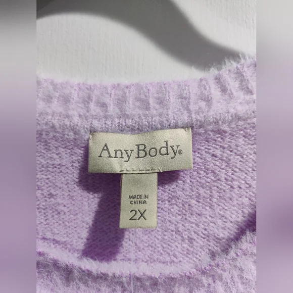 Eyelash Yarn Sweater- Anybody - Ombre Amethyst- Size 2X - Picture 3 of 5